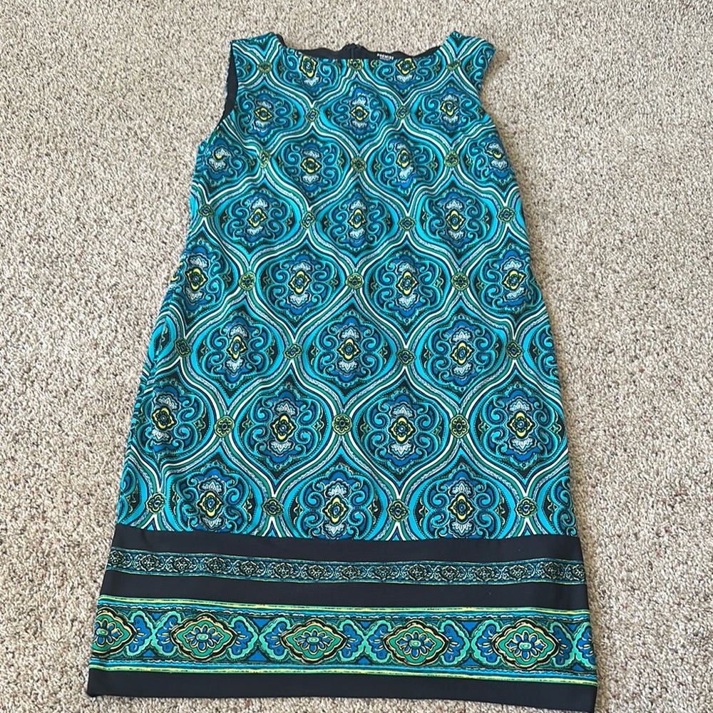 Premise Blue Sheath Dress Sleeveless Crew Neck